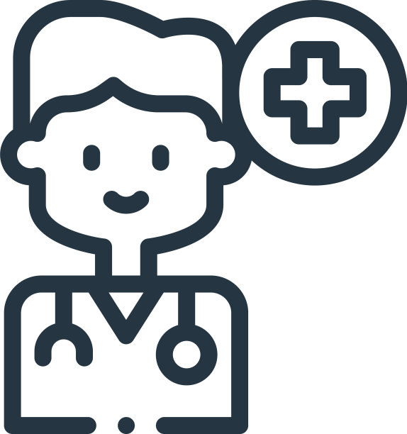 医生图标孤立在白色背景大纲图片下载