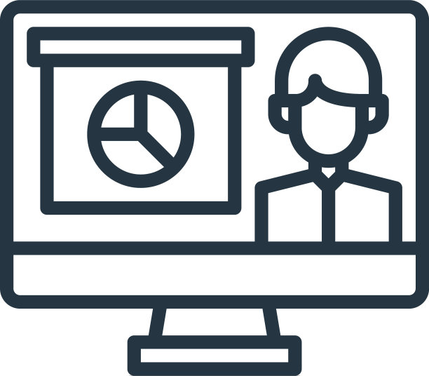 演示图标孤立在白色背景上图片下载