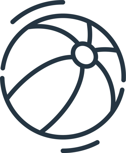 沙滩球图标孤立的白色背景图片下载