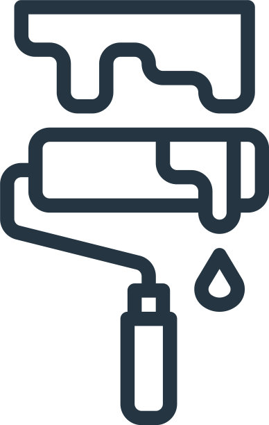 油漆滚轮图标隔离在白色背景图片下载