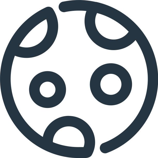 月亮图标孤立在白色背景轮廓图片下载