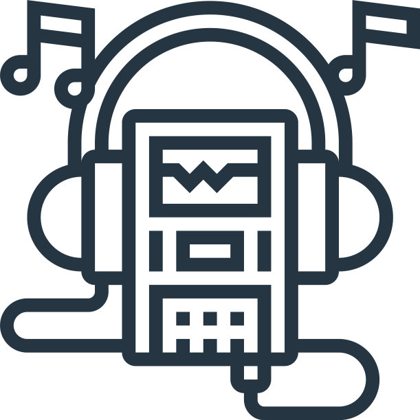 音乐播放器图标孤立的白色背景图片下载