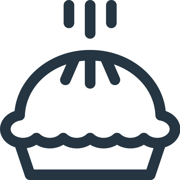 饼状图标孤立在白色背景轮廓上图片下载