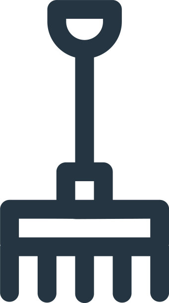 耙图标孤立在白色背景轮廓图片下载