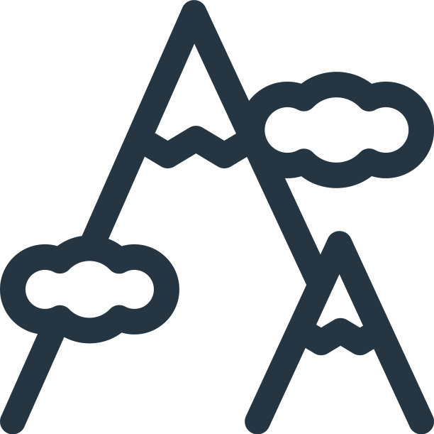 山脉图标孤立的白色背景图片下载