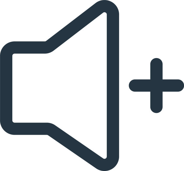 音量增加图标孤立的白色背景图片下载