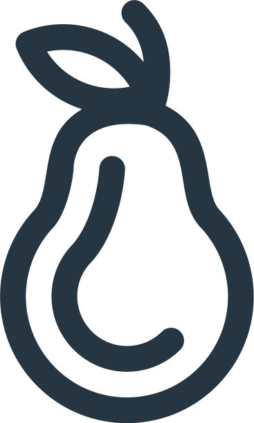 梨图标梨笔触可编辑梨线性符号图片下载