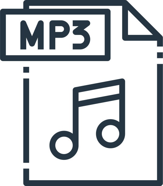 Mp文件图标孤立在白色背景大纲图片下载