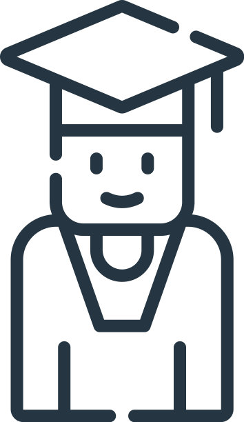 学生图标孤立在白色背景轮廓上图片下载