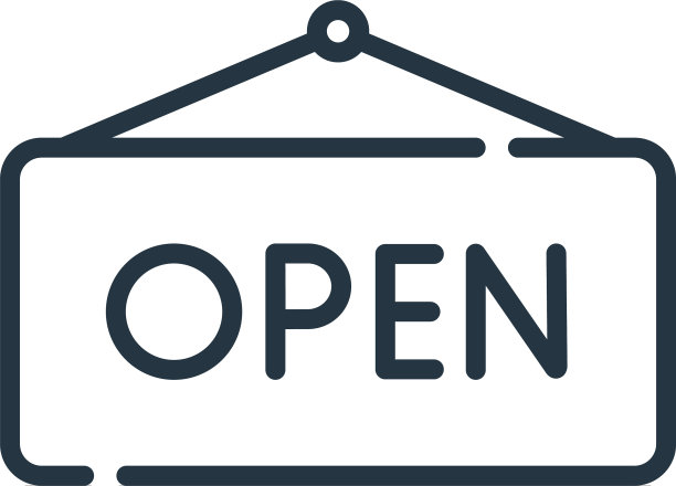 打开图标孤立的白色背景轮廓图片下载