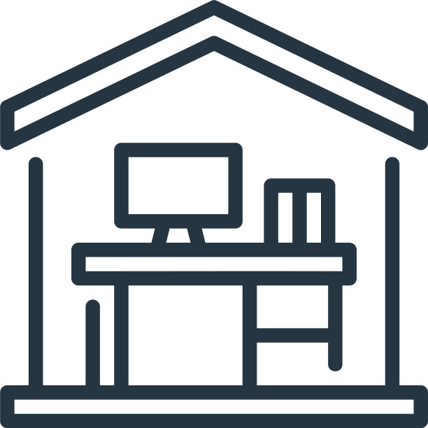 工作在家里图标孤立的白色背景图片下载