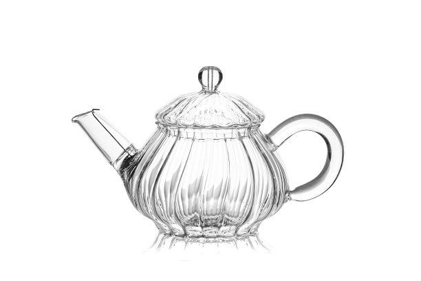 空玻璃茶壶孤立图片下载