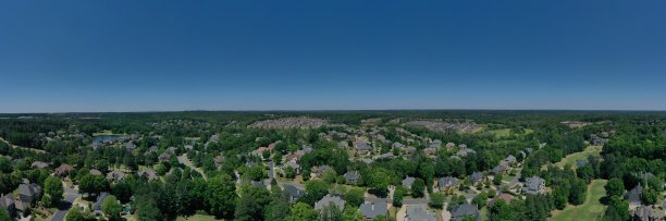 航空全景图高档郊区在亚特兰大，佐治亚州图片下载