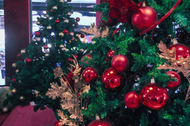 圣诞树装饰作为背景材料图片下载