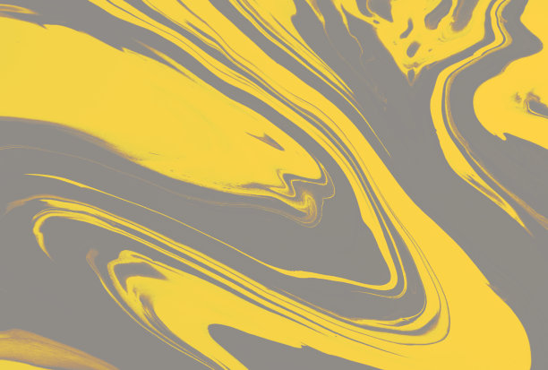 流体艺术纹理。背景与抽象漩涡油漆效果。液体丙烯酸图片与流动和飞溅。混合油漆为网站背景。灰色和黄色溢出颜色。图片下载