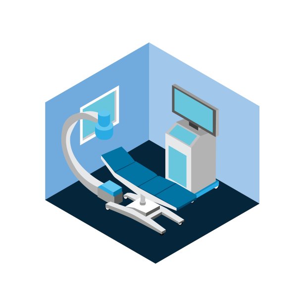 在检查室装有显示器的X射线扫描仪图片下载