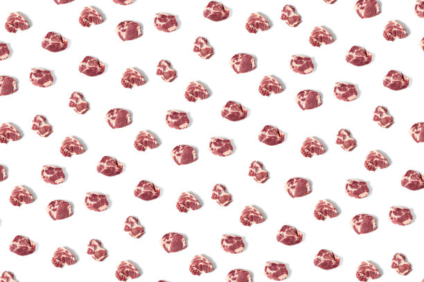 背景以生猪肉片为白底，生食为背景，不花纹现代创意，平铺图片下载