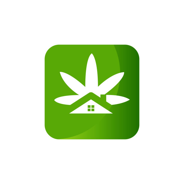 新的自定义绿色建筑标志矢量插图图片下载