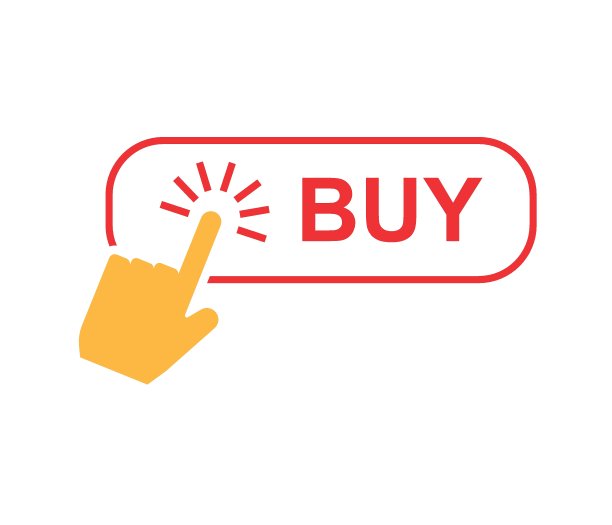 现在购买按钮。矢量图标平面设计图片下载