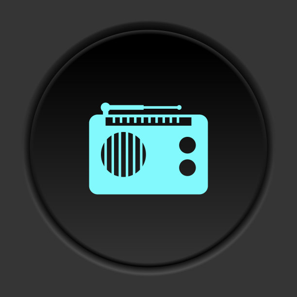 圆形背景上的黑色按钮平面图标。建筑施工保险黑圈矢量图标图片下载