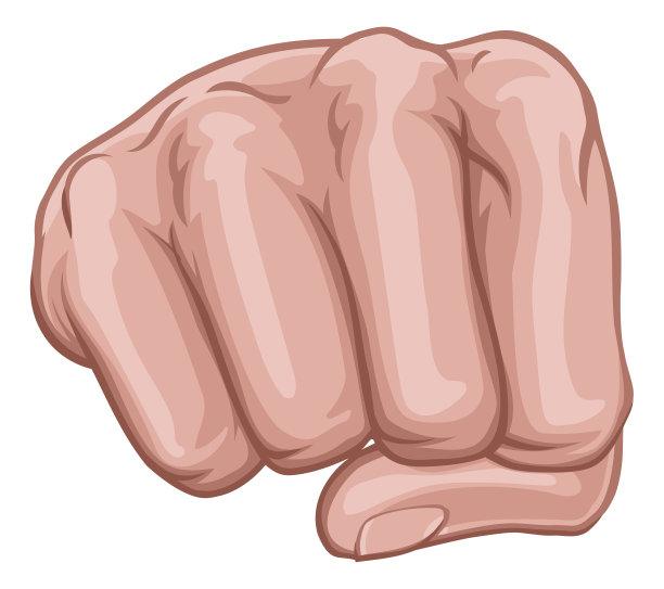 手在拳头打击前指关节图片下载