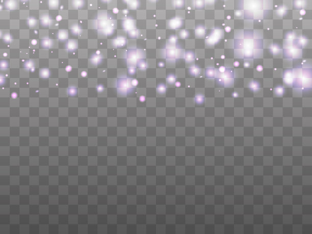 在透明背景上发光的光。发光的粒子，神奇的发光。闪闪发光的光。为横幅、海报和贺卡设计一个模板。矢量图图片下载