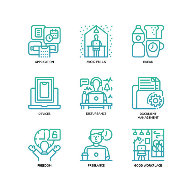 从家里工作图标集图片下载