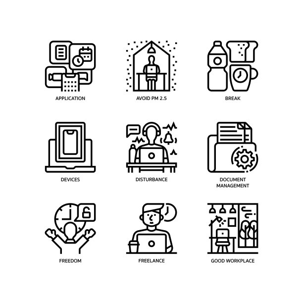 从家里工作图标集图片下载