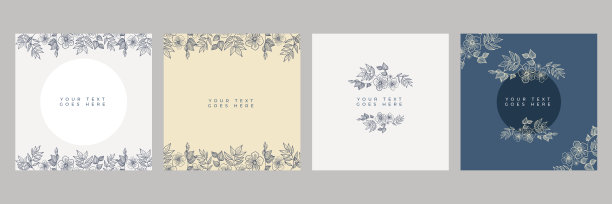 花的背景。矢量设计模板在简单的现代风格复制空间，鲜花和叶子-婚礼邀请背景，时尚，美容框架，社交媒体壁纸，贺卡图片下载