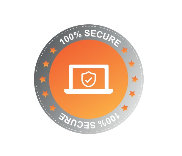 安全盾和白色背景。徽章或按钮的贸易网站。百分百安全理念。图片下载