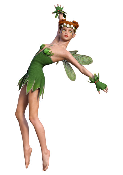 3D插图春仙子在白色图片下载