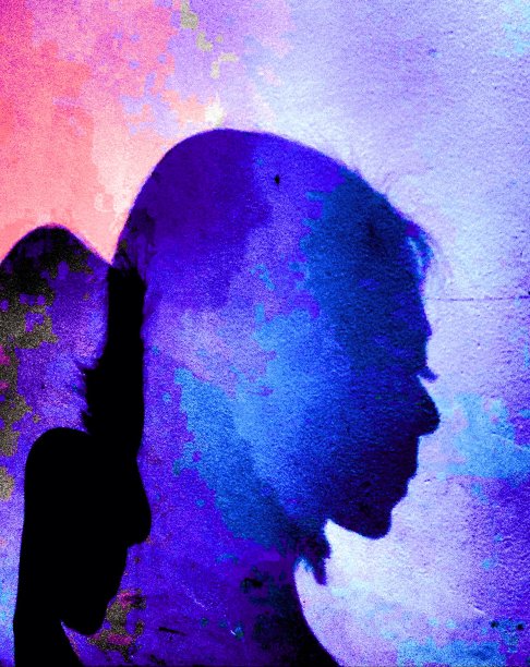 多色背景上的剪影图片下载