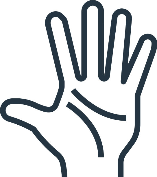 手图标孤立在白色背景轮廓图片下载