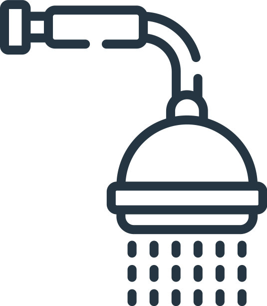 淋浴图标孤立的白色背景轮廓图片下载