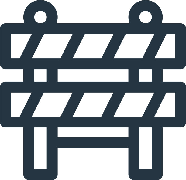 屏障图标隔离在白色背景轮廓上图片下载