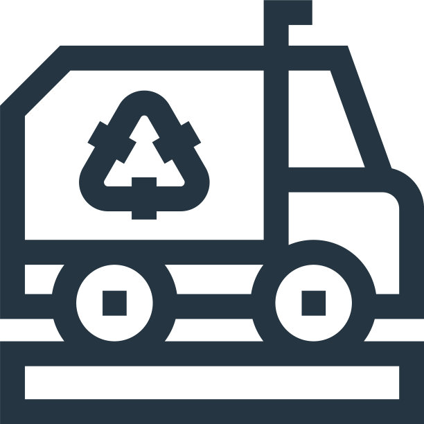 回收卡车图标孤立的白色背景图片下载