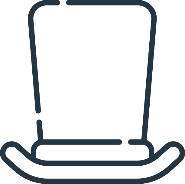 大礼帽图标孤立在白色背景轮廓图片下载