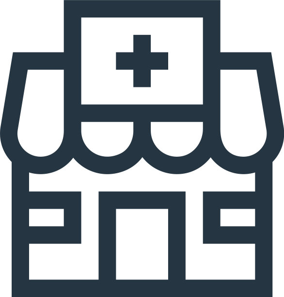 药房图标孤立在白色背景图片下载