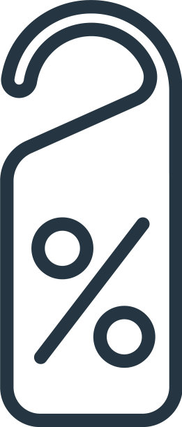 折扣标签图标孤立的白色背景图片下载