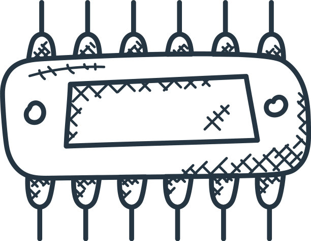 电路图标孤立在白色背景轮廓上图片下载