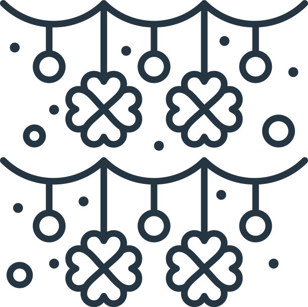 花环图标孤立在白色背景轮廓图片下载