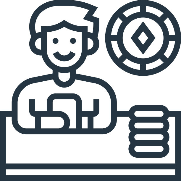 赌徒图标孤立在白色背景轮廓图片下载