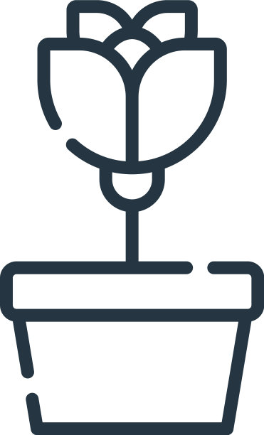 花盆图标孤立的白色背景图片下载