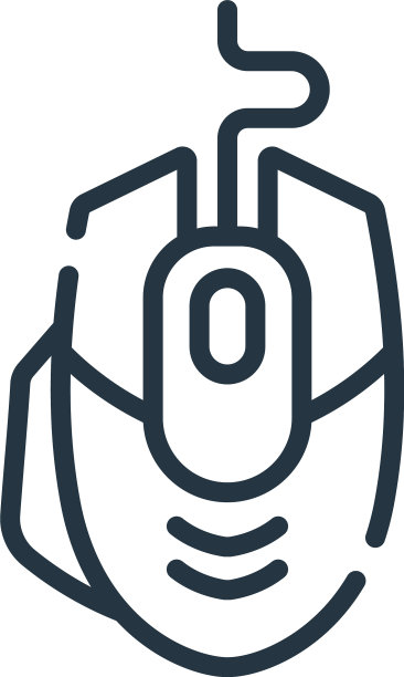 鼠标图标孤立在白色背景轮廓上图片下载