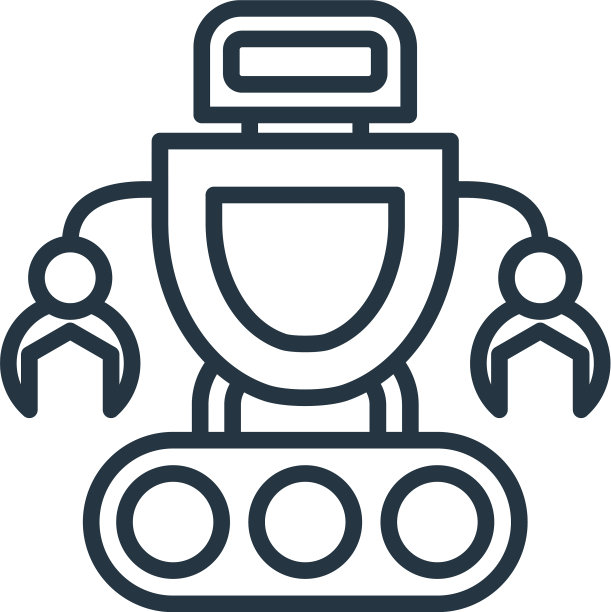 机器人图标孤立在白色背景轮廓图片下载