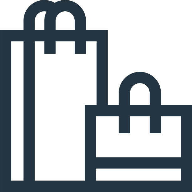 购物袋图标孤立的白色背景图片下载