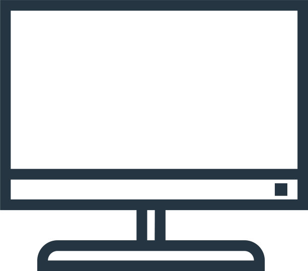 监视器图标隔离在白色背景大纲上图片下载