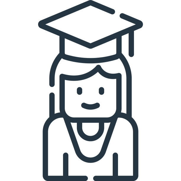 学生图标孤立在白色背景轮廓上图片下载