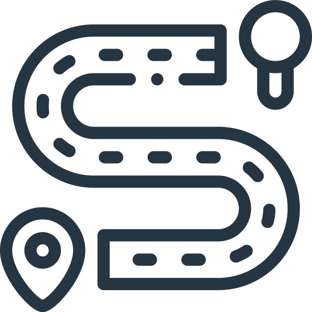 路线图标孤立在白色背景轮廓上图片下载