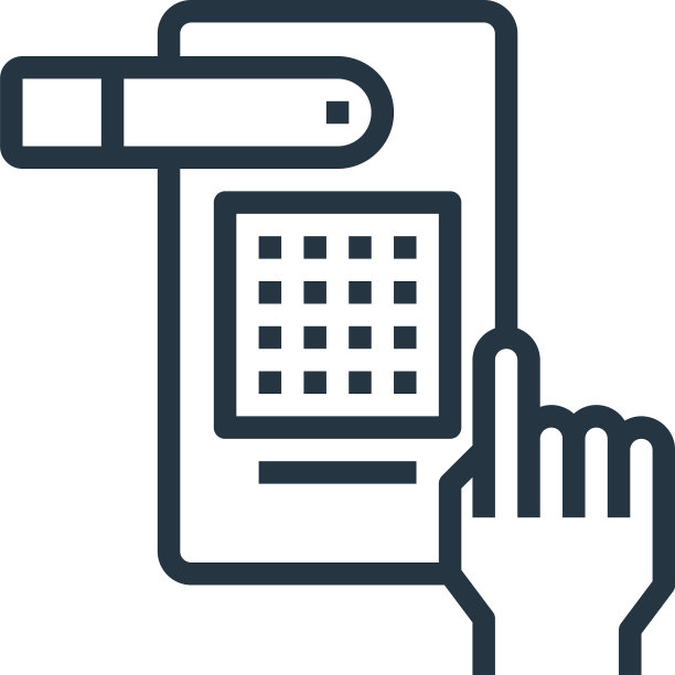 手图标孤立在白色背景轮廓图片下载